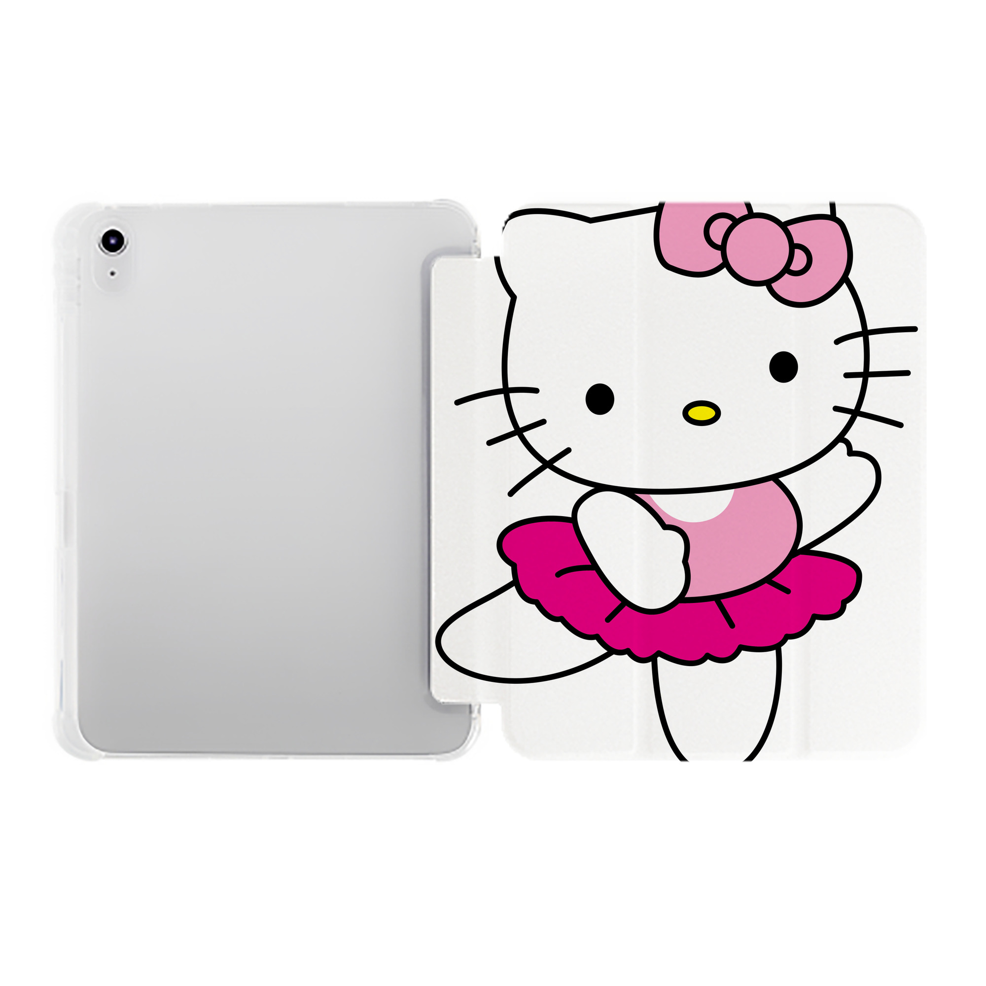 （画像用） Hello Kitty ハローキティ IPad ケース ペン収納付き 三つ折りスタンド PUレザー×シリコン 対応機種9.5/10.5/10.9インチ